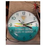 Mercury Outboards Glass Lighted Clock