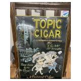 Topic Cigar Embossed Metal Sign