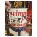 RARE! WINGS One Gallon Anti-Freeze Can GAS OIL