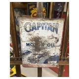 Old CAPITAN 2 Gallon Motor Oil Can- GAS OIL