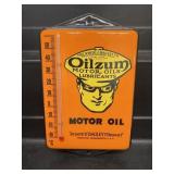 Oilzum Motor Oil Porcelain Thermometer Sign