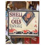 SHELL Motor Oils Framed Card Stock Sign