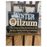 Winter OILZUM Embossed Metal Sign Gas & Oil