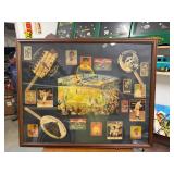 Baseball Collectibles Framed Display 29.5" x 23.5"