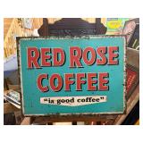 Red Rose Coffee Metal Sign 31 1/2" x 23 1/2"