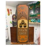Vintage 1967 Pawn Shop Loans Wooden Sign 32" x 10"