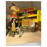 POPEYE Express With Parrot Cage Wind-up Tin Toy