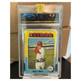 1975 Topps MINI Milt May Graded Near Mint 9