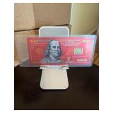 Red Gold Foil $100 Ben Frankin Bill