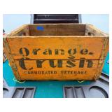Orange Crush Vintage Wooden Crate for Bottles