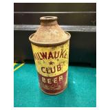 Vintage Milwaukee Club Cone Top Beer Can