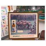 Vintage PBR Pabst Blue Ribbon Beer Football Sign