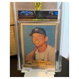 Mickey Mantle Blank Back Card Graded 5