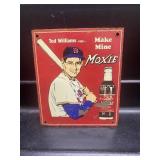 Ted Williams MOXIE Metal Door Push Sign RARE