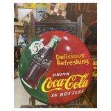 Coca-Cola INCREDIBLE Sample Button Porcelain Sign