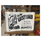 Lucky Lures Metal Fishing Sign