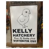Kelly Hatchery Iowa Chicks Metal Sign
