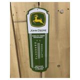 John Deere Nice! Embossed Metal Thermometer Sign