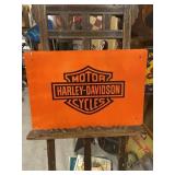 Harley Davidson Orange Metal Sign GAS OIL