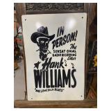 Hank Williams Vintage Metal Concert Sign