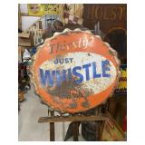 Whistle Orange Soda Metal Bottle Cap Sign-Vintage