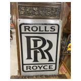 Rolls Royce Metal Sign GAS OIL AUTO