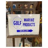 GULF Marine Products Metal Sign GAS OIL