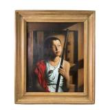 Gao Qi " Boy With Flute ï¿½ Original Oil Panting