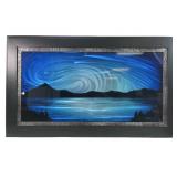 CHRIS DERUBEIS "Tahoe Nights" MIXED MEDIA ON METAL