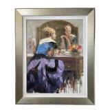 Pino Daeni " By the Mirror" EMBELLISHED GICLEE