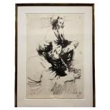 Moshe Gat "Prayers" Ink On Paper