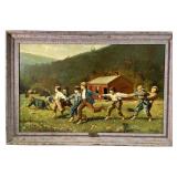 1872 Winslow Homer "Snap The Whip" Oil Painting