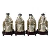 (4) Meiji Period Ivory female musicians