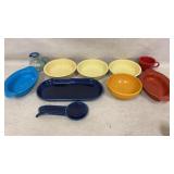 Vtg FIESTA Bread Tray,Spoon Rest,Bowls