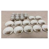 Set of 11 Antique Espresso Cups w Saucers