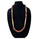 Native American Bone & Agate Beaded Necklace