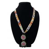 Vintage Hand Beaded Native American Necklace