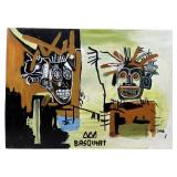 Signed Basquiat Acrylic Panting On Wood