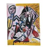 Signed After Pablo Picasso Panting On Paper