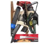 Toro blower, electric hedger, Pruning hand saw