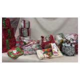 Lg Fabric Holder and Christmas Ornaments and Decor