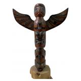 Pacific Northwest carved wooden totem pole