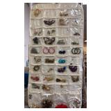 Vintage Costume Jewelry in Hanging Case