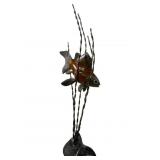 Flint Reisfelt Enameled Bronze Gold Fish Sculpture