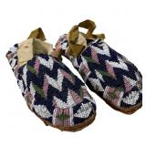 Primitive Native American beaded moccasins