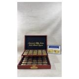 Americas fifty states gold plated ingots