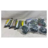 Group of tree decorations for train tracks