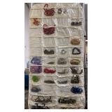 Vintage Costume Jewelry in Hanging Case