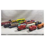 collection of 19 HO scale model train cars