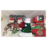 Christmas Decor,Santa Hats,Oven Mits,Candle Holder
